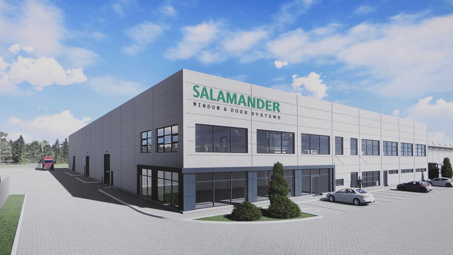 Projekt rozbudowy zakładu produkcyjnego, Włocławek Salamander Window & Door Systems, wizualizacja